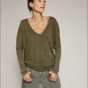 Free People We The Free long sleeve army green tee